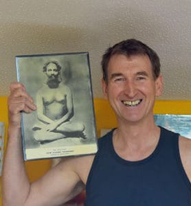Duncan with his Gurus Guru yoga exeter devon